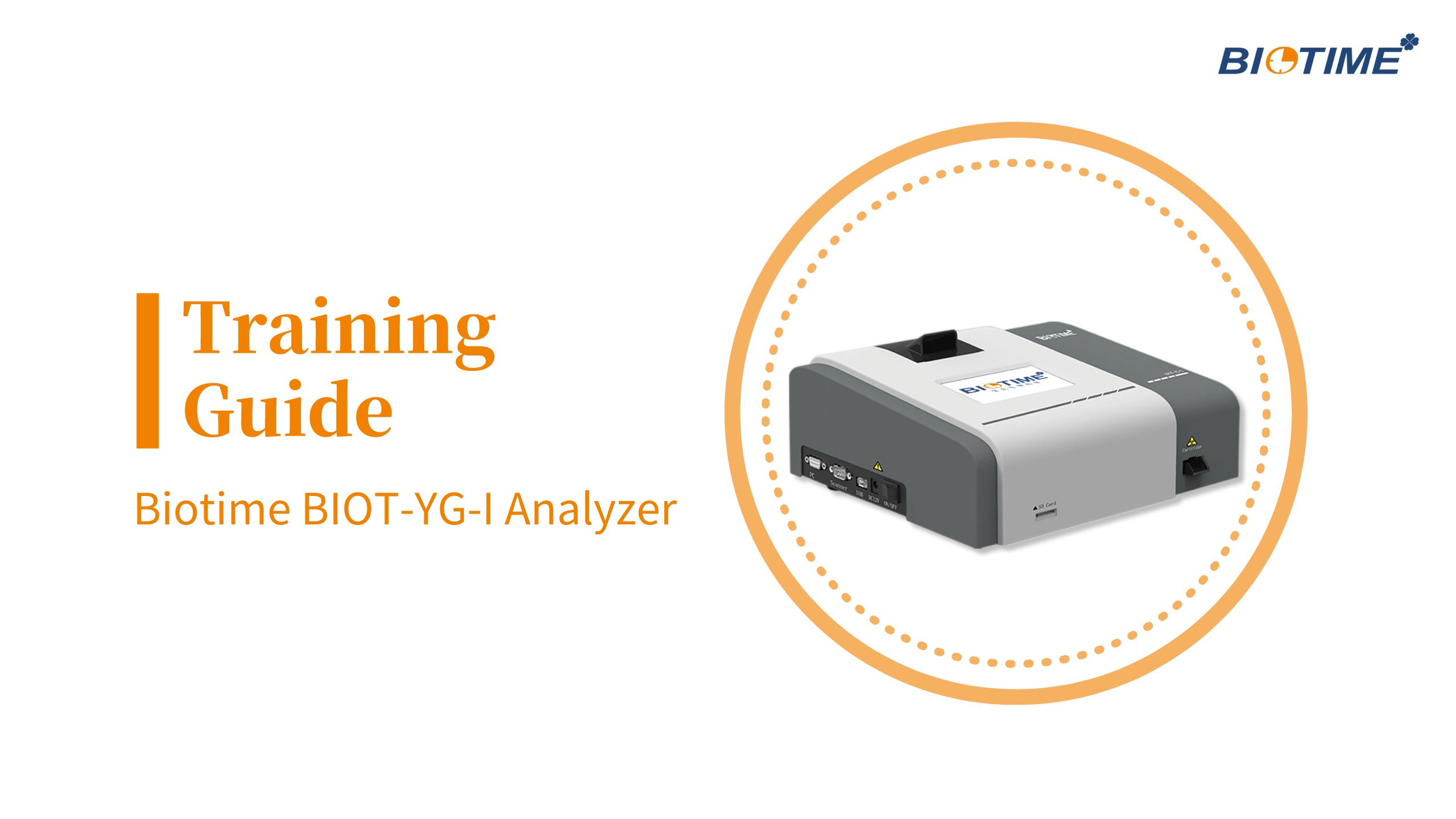 Analyseur Biotime BIOT-YG-I | Guide de formation