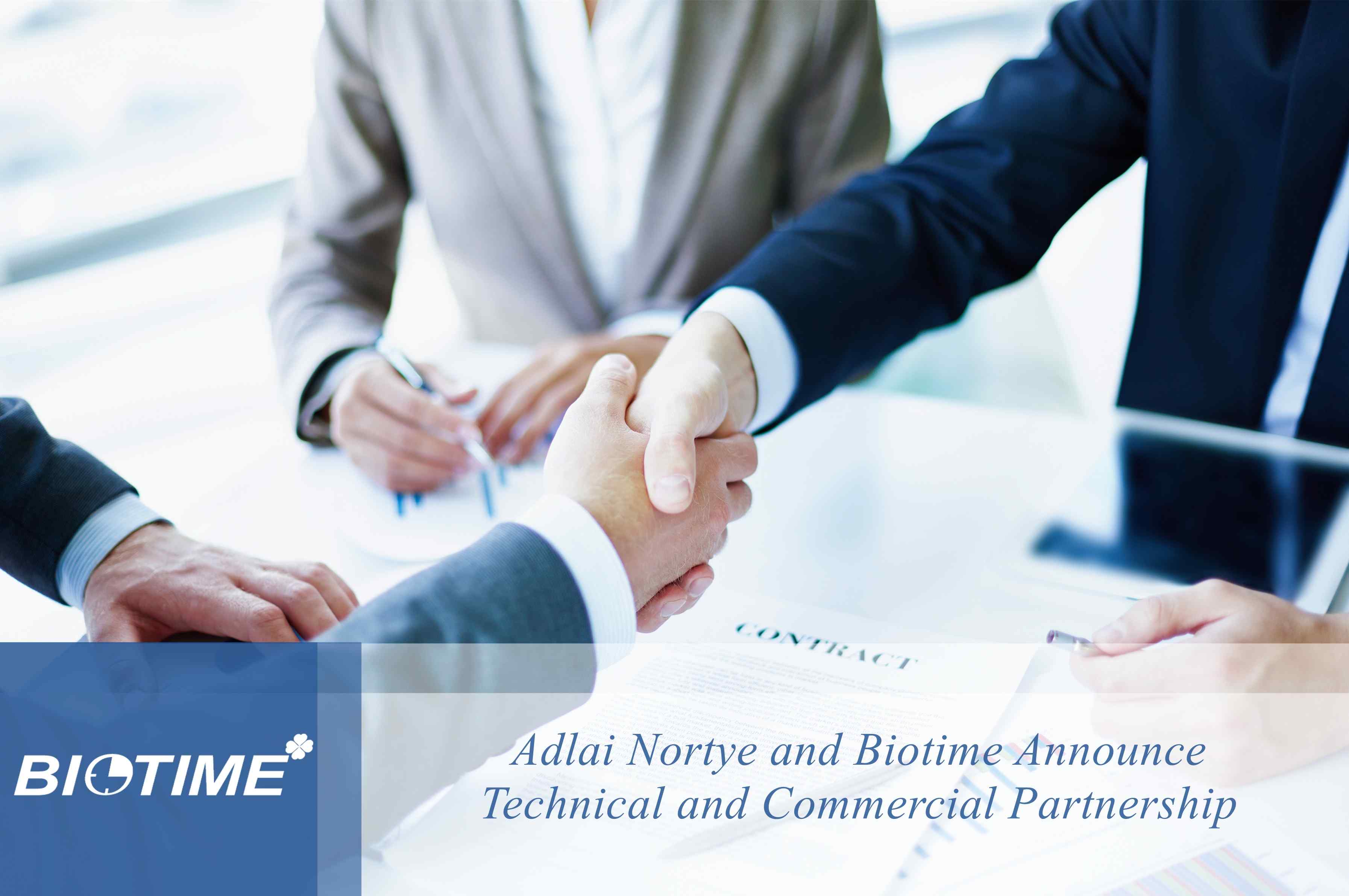 Adlai Nortye et Biotime annoncent un partenariat technique et commercial